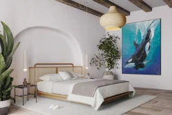 XXL Öl Gemälde 'Abenteuer eines Orcas' | Handgemaltes Unikat