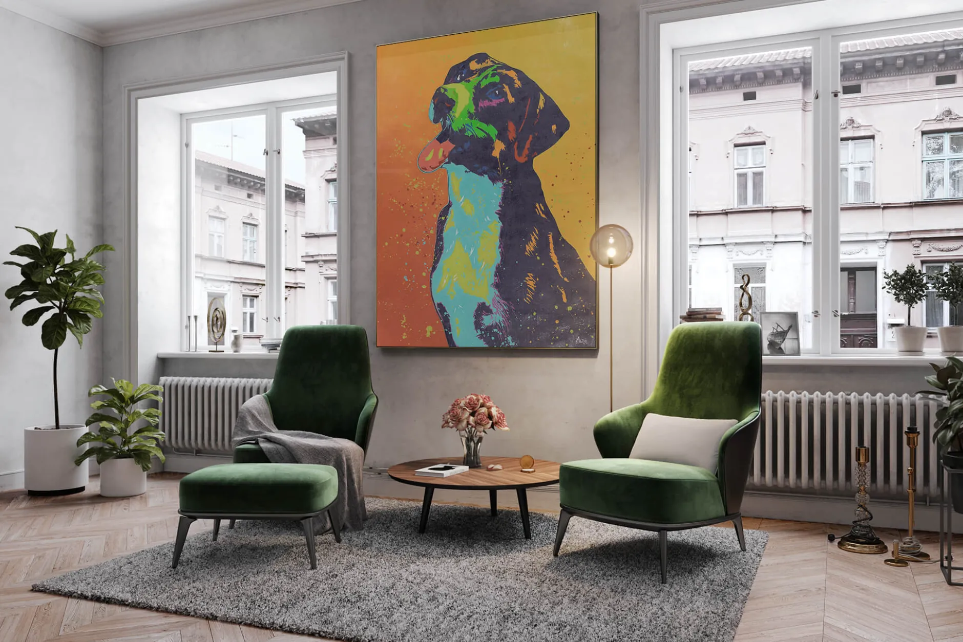 XXL Öl Gemälde 'A Dog's Love' | Handgemaltes Unikat