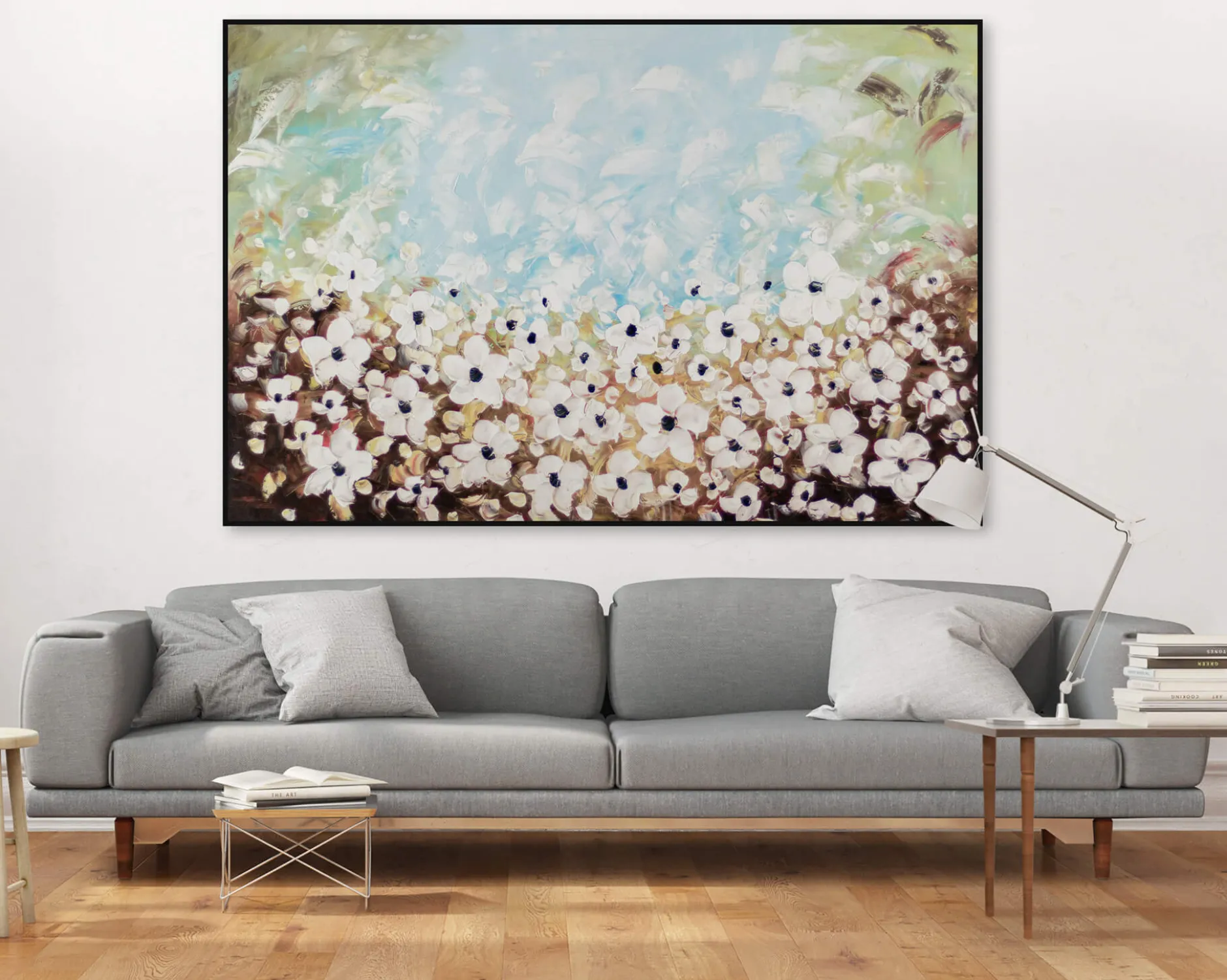 XXL Öl Gemälde 'Almond Blossoms' | Handgemaltes Unikat