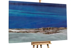 XXL Öl Gemälde 'Am blauen Ufer' | Handgemaltes Unikat