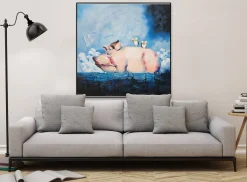 XXL Öl Gemälde 'A Pig's Life' | Handgemaltes Unikat