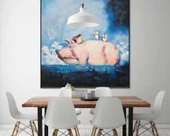 XXL Öl Gemälde 'A Pig's Life' | Handgemaltes Unikat
