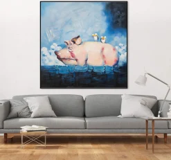 XXL Öl Gemälde 'A Pig's Life' | Handgemaltes Unikat