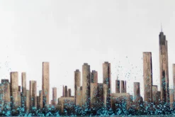 XXL Öl Gemälde 'Aquatic City' | Handgemaltes Unikat