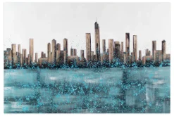 XXL Öl Gemälde 'Aquatic City' | Handgemaltes Unikat