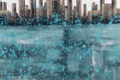 XXL Öl Gemälde 'Aquatic City' | Handgemaltes Unikat