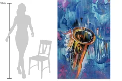 XXL Öl Gemälde 'Arcane sax' | Handgemaltes Unikat