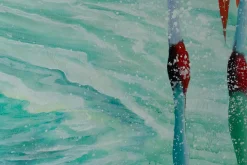 XXL Öl Gemälde 'A Red Feathered Friend' | Handgemaltes Unikat