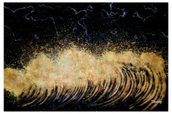 XXL Öl Gemälde 'Auriferous Storms' | Handgemaltes Unikat