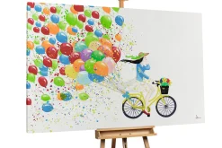 XXL Öl Gemälde 'Balloons Bike' | Handgemaltes Unikat