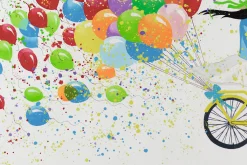 XXL Öl Gemälde 'Balloons Bike' | Handgemaltes Unikat