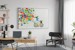 XXL Öl Gemälde 'Balloons Bike' | Handgemaltes Unikat