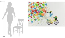 XXL Öl Gemälde 'Balloons Bike' | Handgemaltes Unikat