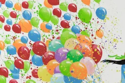 XXL Öl Gemälde 'Balloons Bike' | Handgemaltes Unikat