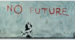 XXL Öl Gemälde 'Banksy's Blick in die Zukunft' | Handgemaltes Unikat