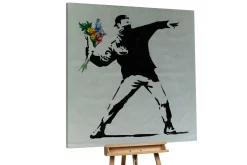 XXL Öl Gemälde 'Banksy's Bouquet' | Handgemaltes Unikat