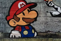 XXL Öl Gemälde 'Banksy's Mario' | Handgemaltes Unikat