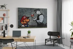 XXL Öl Gemälde 'Banksy's Mario' | Handgemaltes Unikat