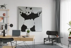 XXL Öl Gemälde 'Banksy's Panda' | Handgemaltes Unikat