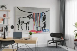 XXL Öl Gemälde 'Banksy's Zebra' | Handgemaltes Unikat