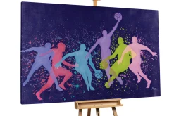 XXL Öl Gemälde 'Basketball Together' | Handgemaltes Unikat