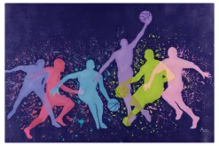 XXL Öl Gemälde 'Basketball Together' | Handgemaltes Unikat