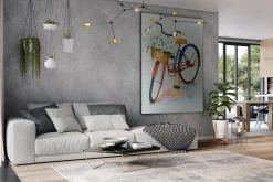XXL Öl Gemälde 'Bicycle Tour' | Handgemaltes Unikat