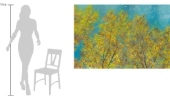 XXL Öl Gemälde 'Birches in Turquoise' | Handgemaltes Unikat