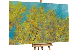 XXL Öl Gemälde 'Birches in Turquoise' | Handgemaltes Unikat