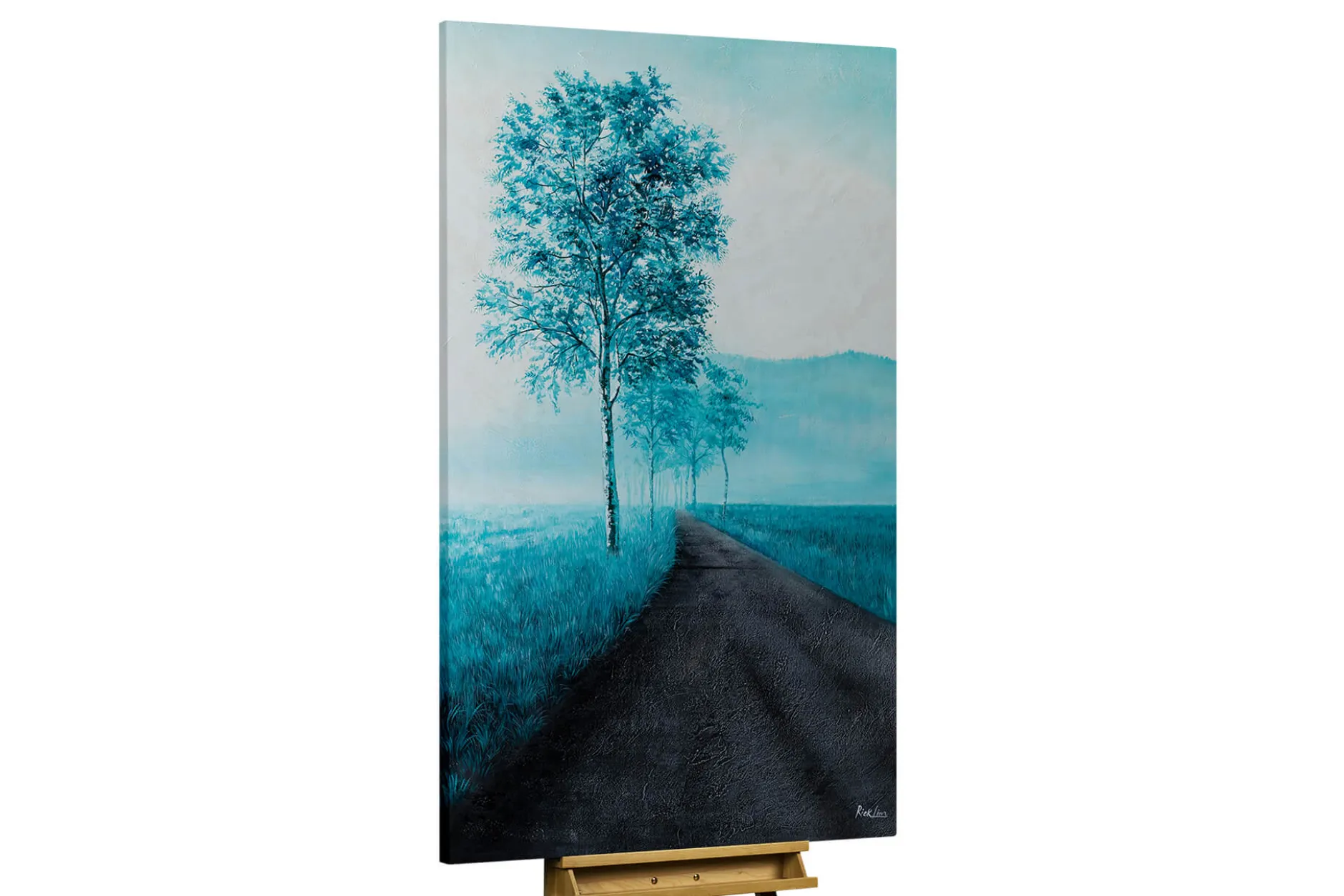 XXL Öl Gemälde 'Birch Path at Dawn' | Handgemaltes Unikat