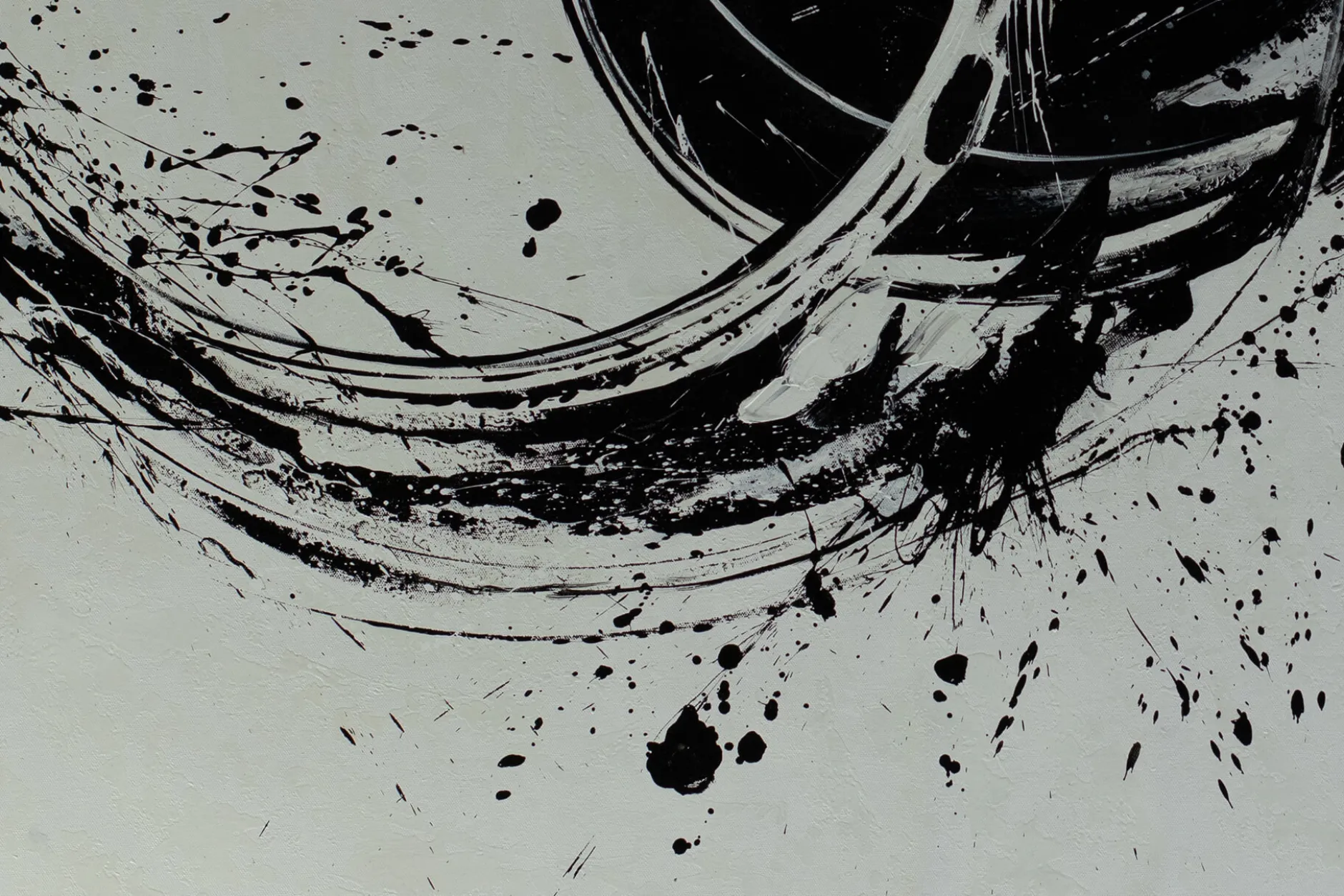 XXL Öl Gemälde 'Black Spiral' | Handgemaltes Unikat