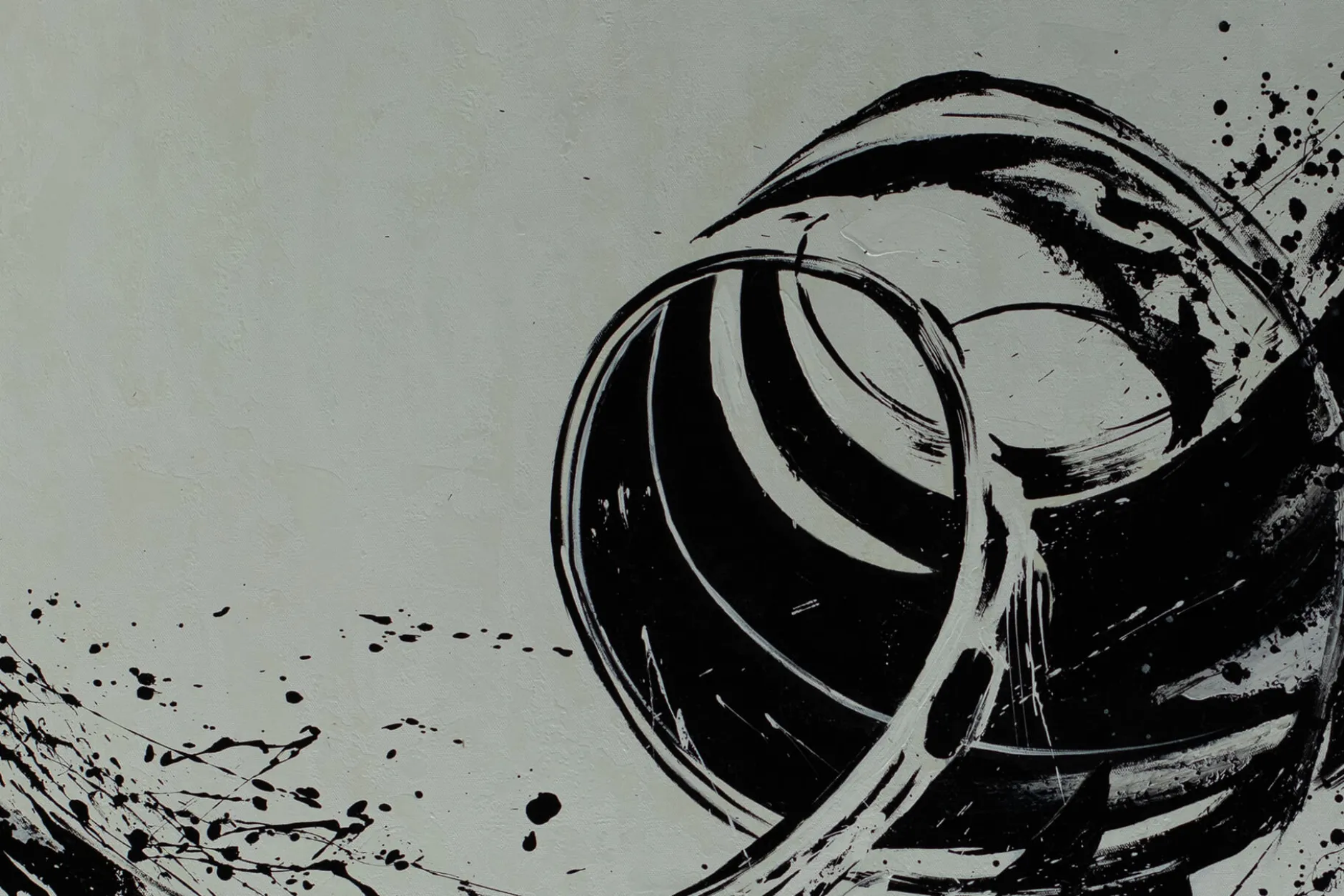 XXL Öl Gemälde 'Black Spiral' | Handgemaltes Unikat