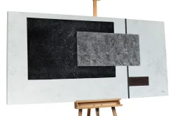 XXL Öl Gemälde 'Black-White Harmony' | Handgemaltes Unikat