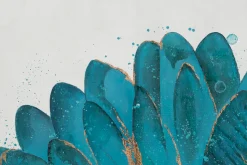 XXL Öl Gemälde 'Blaue Lebensblüte' | Handgemaltes Unikat