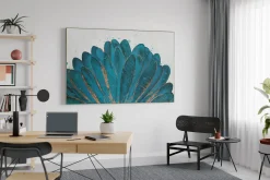 XXL Öl Gemälde 'Blaue Lebensblüte' | Handgemaltes Unikat