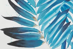 XXL Öl Gemälde 'Blauer Blättertanz' | Handgemaltes Unikat