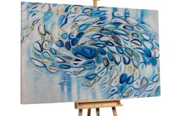 XXL Öl Gemälde 'Blauer Pfau' | Handgemaltes Unikat