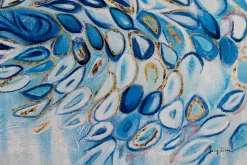 XXL Öl Gemälde 'Blauer Pfau' | Handgemaltes Unikat