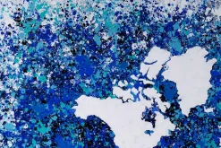 XXL Öl Gemälde 'Blauer Planet' | Handgemaltes Unikat