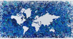 XXL Öl Gemälde 'Blauer Planet' | Handgemaltes Unikat