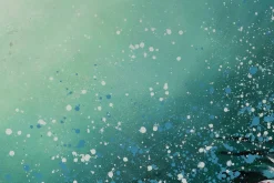 XXL Öl Gemälde 'Blaues Blütenmeer' | Handgemaltes Unikat