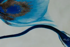 XXL Öl Gemälde 'Blaues Erblühen' | Handgemaltes Unikat