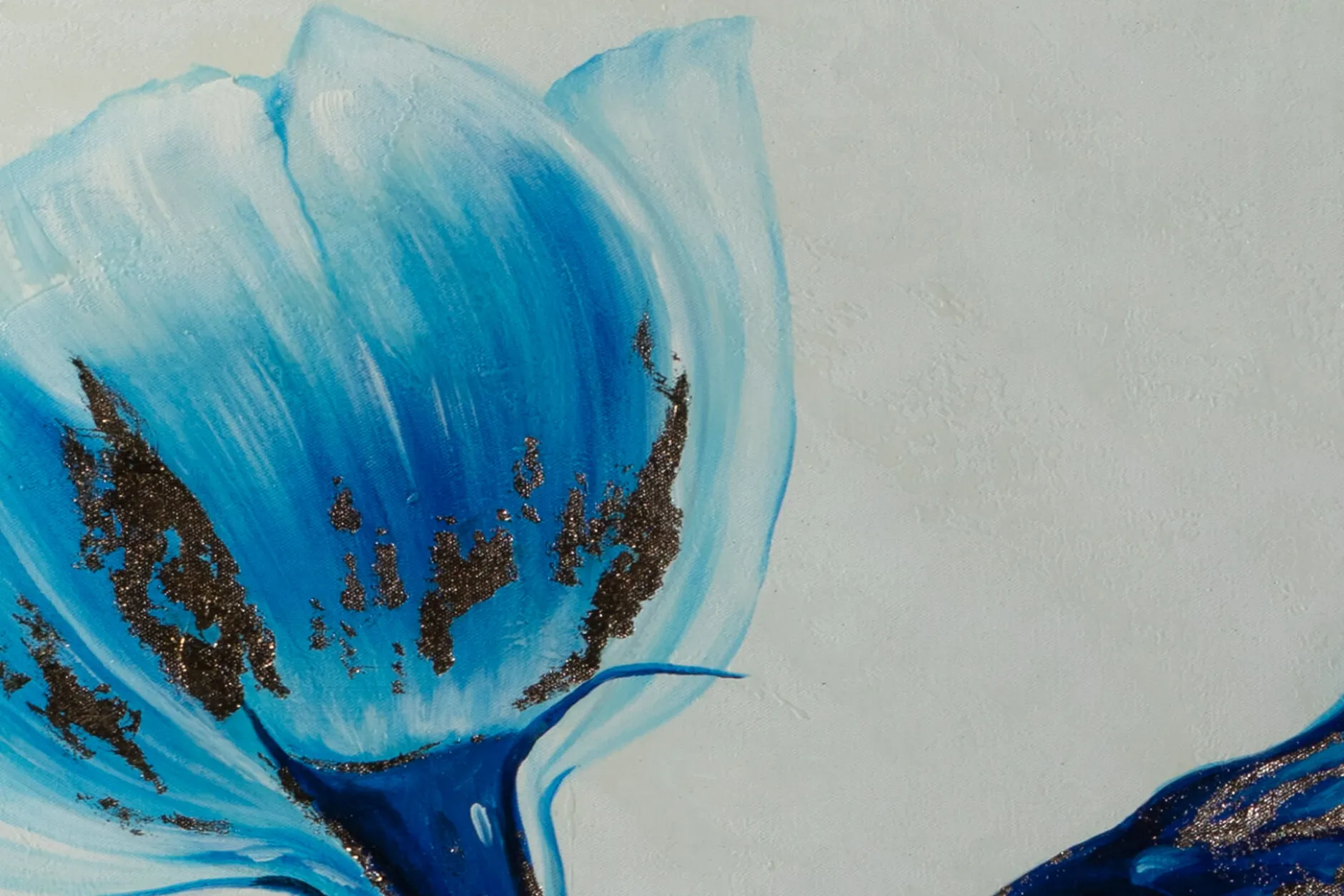 XXL Öl Gemälde 'Blaues Erblühen' | Handgemaltes Unikat