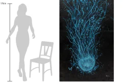 XXL Öl Gemälde 'Blaues Feuer' | Handgemaltes Unikat