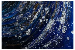 XXL Öl Gemälde 'Blue Bubbles' | Handgemaltes Unikat