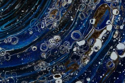 XXL Öl Gemälde 'Blue Bubbles' | Handgemaltes Unikat