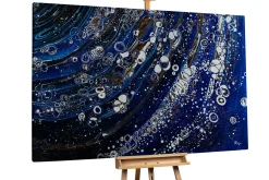 XXL Öl Gemälde 'Blue Bubbles' | Handgemaltes Unikat