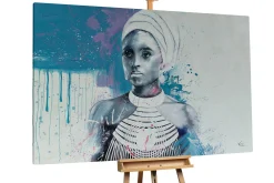 XXL Öl Gemälde 'Blue Contemplation' | Handgemaltes Unikat