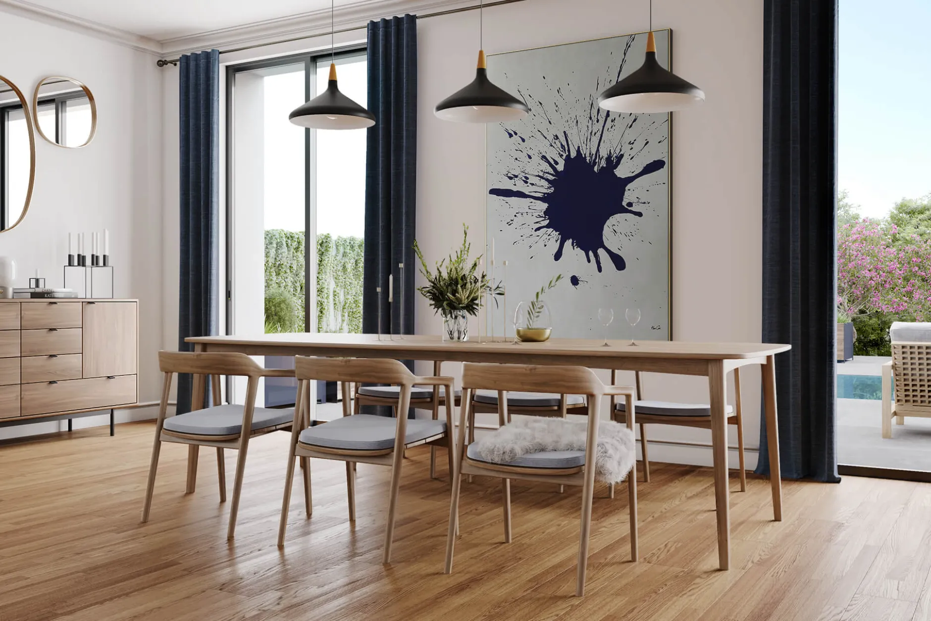 XXL Öl Gemälde 'Blue Imagination' | Handgemaltes Unikat