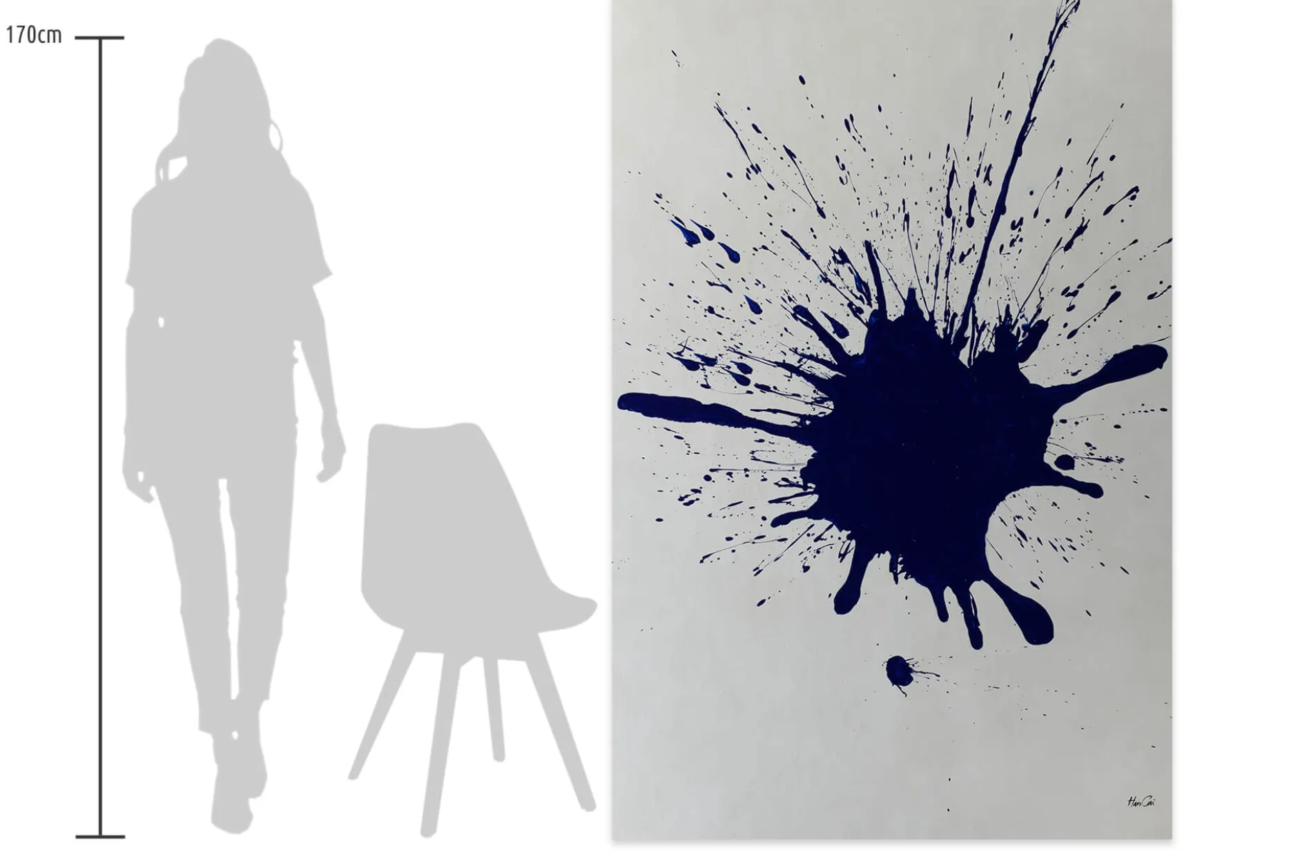 XXL Öl Gemälde 'Blue Imagination' | Handgemaltes Unikat